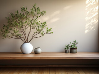 Mock up frame in home Interior Background, Mockups Design 3D, High-quality Mockups, Generative Ai