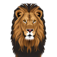 Fototapeta premium lion head with style hand drawn watercolor digital painting illustration