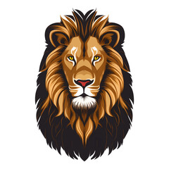 lion head with style hand drawn watercolor digital painting illustration