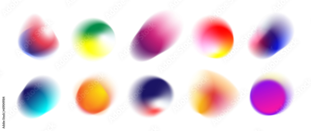 Poster Set of abstract gradient light element