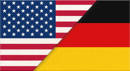 Flags of USA and Germany. American and German national flags