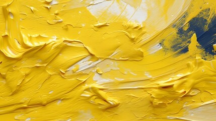 Paint Texture in yellow Colors with visible Brush Strokes. Artistic Background on a concrete Wall.
