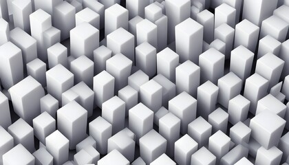 Elegant Geometric Cubes: Abstract White 3D Cubes Background - Seamless Pattern