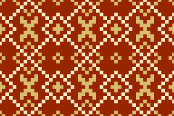 Nature vintages cross stitch traditional ethnic pattern paisley flower Ikat background abstract Aztec African Indonesian Indian seamless pattern for fabric print cloth dress carpet curtains and sarong