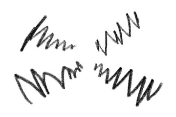 Set of black graphite pencil textures, cut out