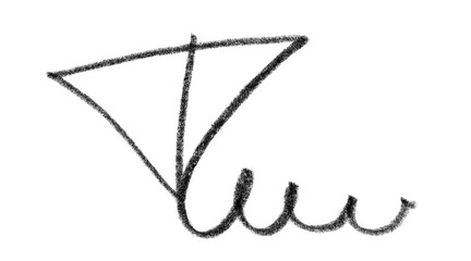 Black graphite pencil stroke cut out