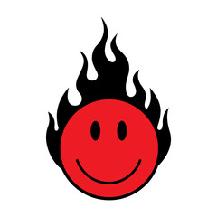 illustration of a devil with fire