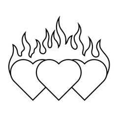 three heart in fire