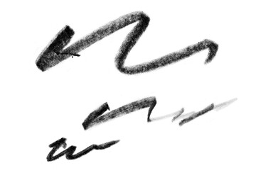 Set of black graphite pencil textures, cut out