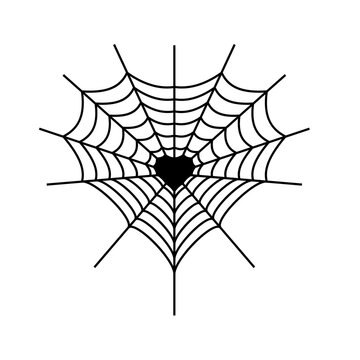 heart spider web tattoo design