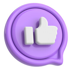 Like icon. Like button. 3D illustration.
