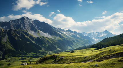 Fototapeta premium Captivating Landscapes, Mountains and Valleys. Generative Ai