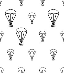 Parachute Icon Seamless Pattern, Air Drag Device Icon
