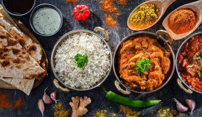Hot madras paneer and vegetable masala with rice