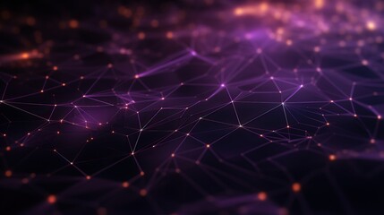 Futuristic background with texture that is inspired by connectivity. UI design, illustration, copper and purple colors with luminescent points, Black space GenerativeAI