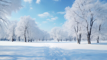 Winter Wonderland, Snowy Landscapes. Generative Ai