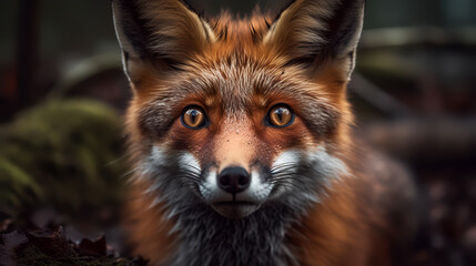 Fototapeta premium Prepare to be captivated by the curiosity of a playful red fox as we photograph it from up close! 
