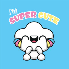 CUTE LITTLE CLOUD IS LAUGHING CARTOON VECTOR