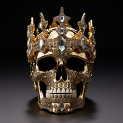 Naklejka premium Skull with crown created with Generative AI technology