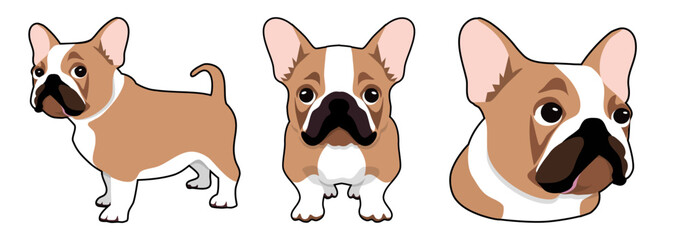 French bulldog sticker set,フレンチブルドックステッカーセット,SVG ,PNG