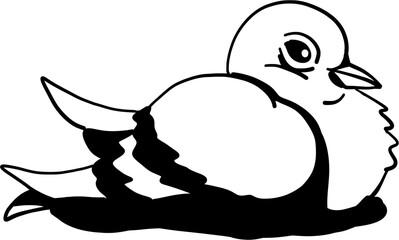 Hand drawn pigeon, vector illustration