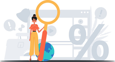 The daughter is holding a overstate methamphetamine in his handwriting . data search concept. Trendy style, Vector Illustration