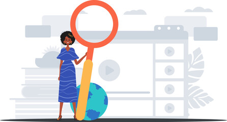 The daughter is holding a overstate methamphetamine in his handwrite . data search concept. Trendy style, Vector Illustration