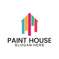 home painting service logo design, repair color icon, vector premium white background