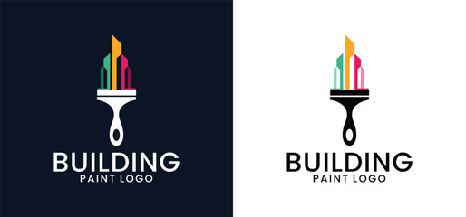 Painting service logo design set, repair color icons, vector premium white background