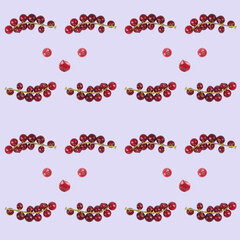 Pattern background, red currant berries, isolate