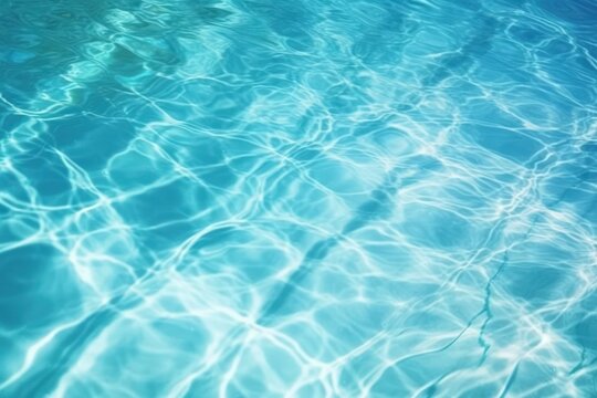Surface of water blue swimming pool background, Generative AI