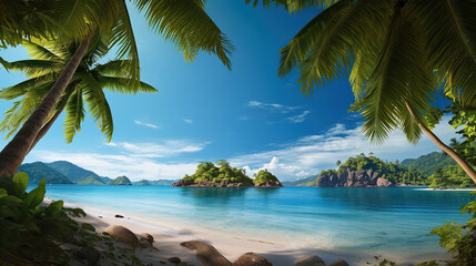Fototapeta na wymiar Tropical Paradise, Exotic Beach Getaways. Generative Ai