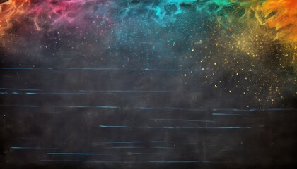 Obraz na płótnie Canvas Photo of a vibrant rainbow of colored smoke against a black background