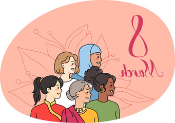 Diverse women celebrate international women day