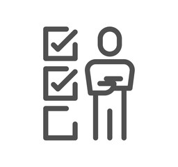 Business people related icon outline and linear symbol.
