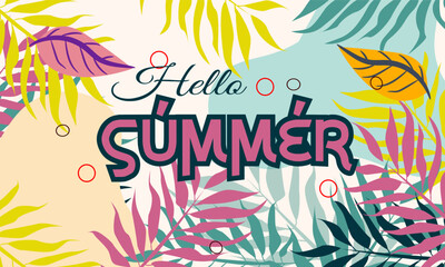 abstract leaf background summer, hello summer