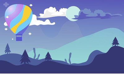 A hot air balloon background with space for text