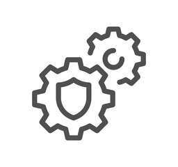 Defense related icon outline and linear symbol.
