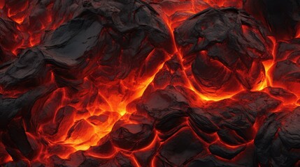 Hot lava texture background. AI generated.