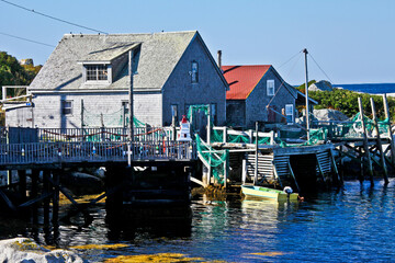 Fototapeta na wymiar Fisherman,s Houses at Peggys Cove