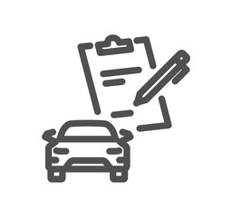 Car related icon outline and linear symbol.
