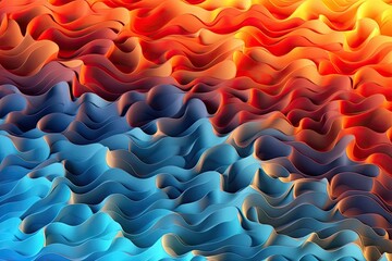 A multicolored background with wavy shapes, created with Generative Ai Technology