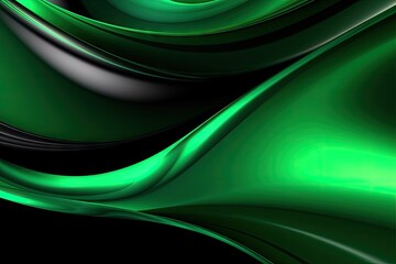 A green and black background with wavy lines, created with Generative Ai Technology