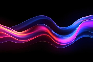 Fototapeta premium A colorful wave of light on a black background, created with Generative Ai Technology