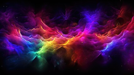 Obraz na płótnie Canvas A colorful background with smoke and stars, created with Generative Ai Technology