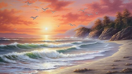 Fototapeta premium sunset on the beach
