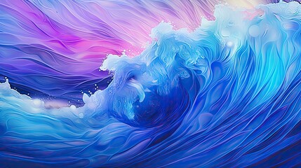 Obraz premium A painting of a wave in the ocean, created with Generative Ai Technology