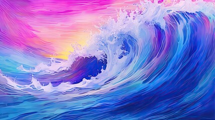 A painting of a wave in the ocean, created with Generative Ai Technology