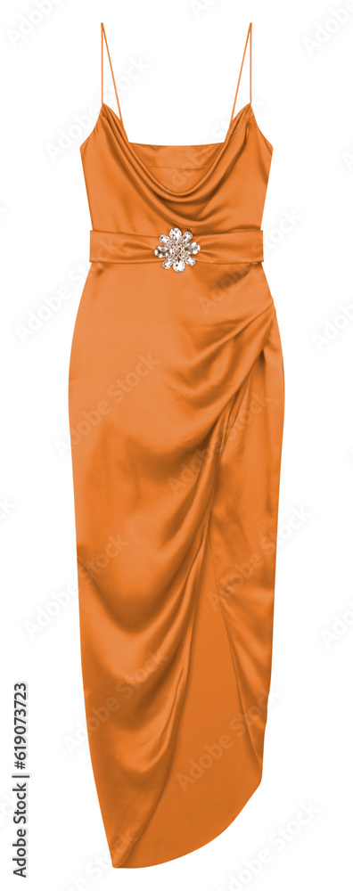 Wall mural orange dress isolated on white	 - Wall murals