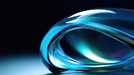 Fototapeta premium Photo of a vibrant blue glass object on a table, created with Generative Ai Technology